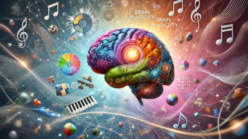 image illustrating a blog article about exploring and harnessing brain capabilities, focusing on neurodiversity, brain plasticity, and self-imp